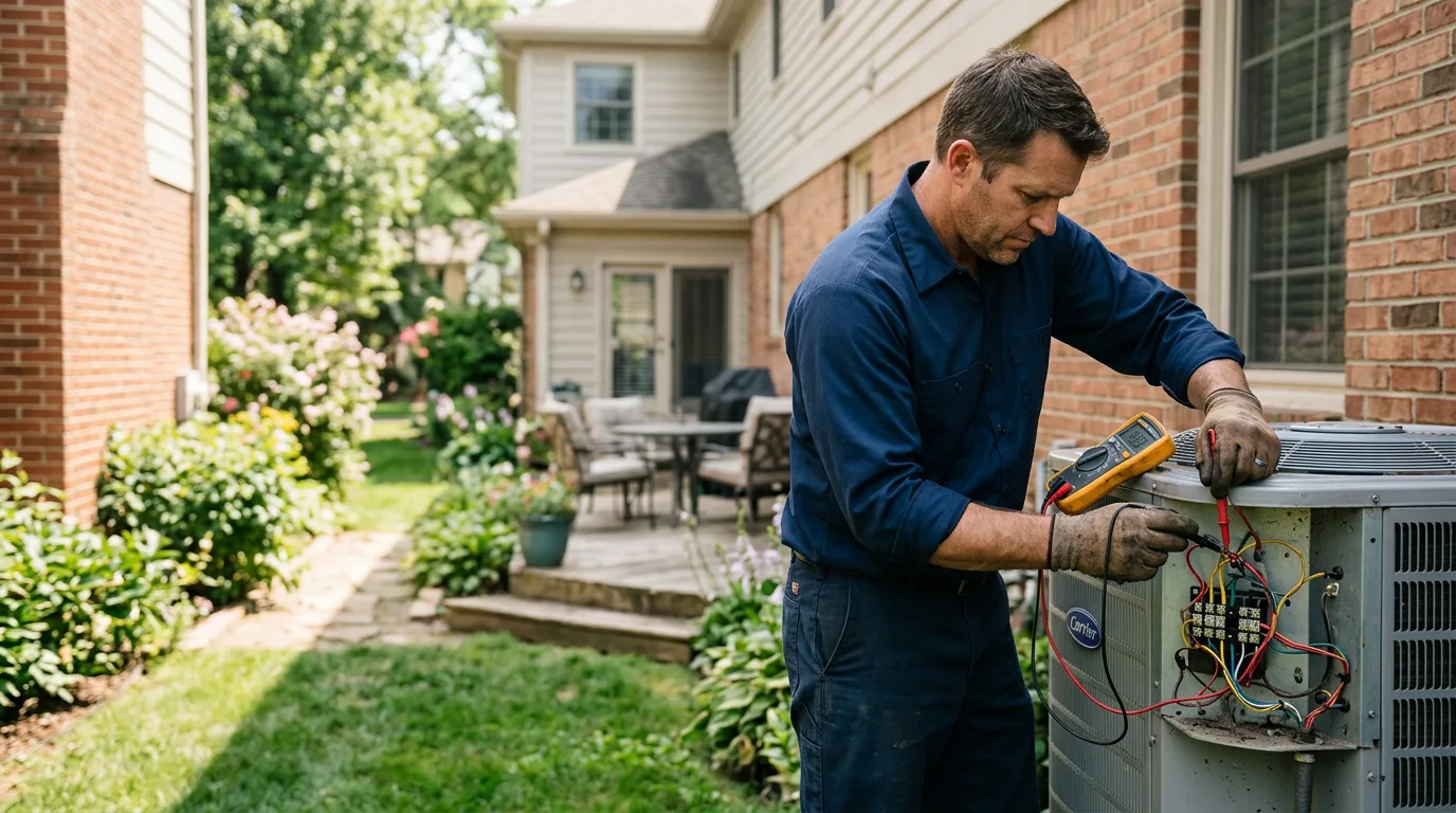 HVAC technician working near Asher, OK